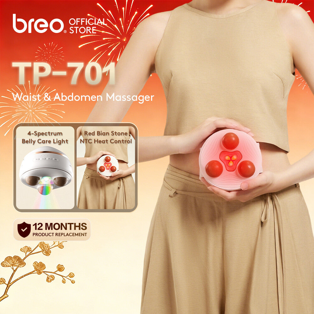 Breo Belly Massage Tummy Slimming Belt Natural Stone Massage Hot Conpress Waist Massager Warm Stomach Help Digestion
