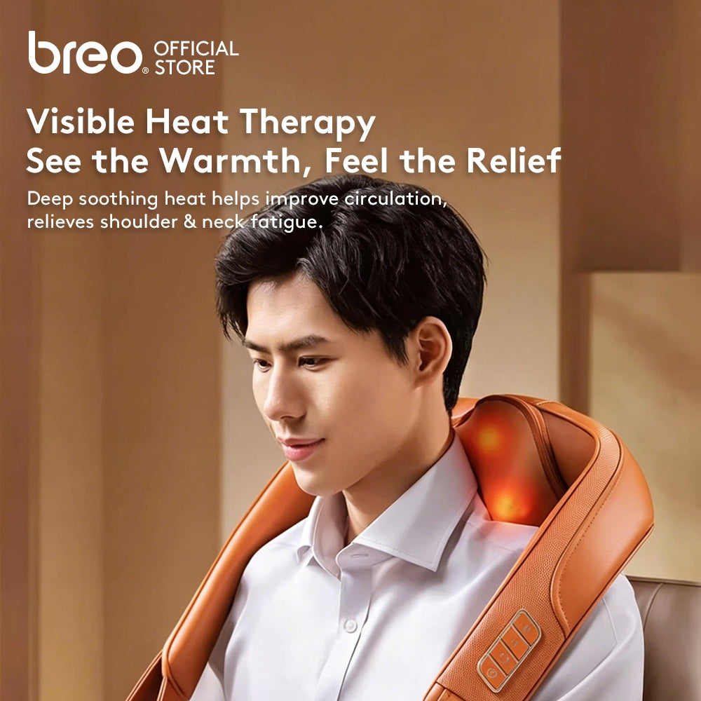 Breo Z6 Neck Shoulder Massager Breakthrough Powerful Motor Intensive Carbon Warm Therapy