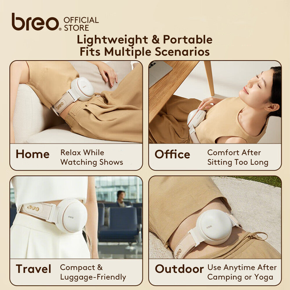 Breo Belly Massage Tummy Slimming Belt Natural Stone Massage Hot Conpress Waist Massager Warm Stomach Help Digestion