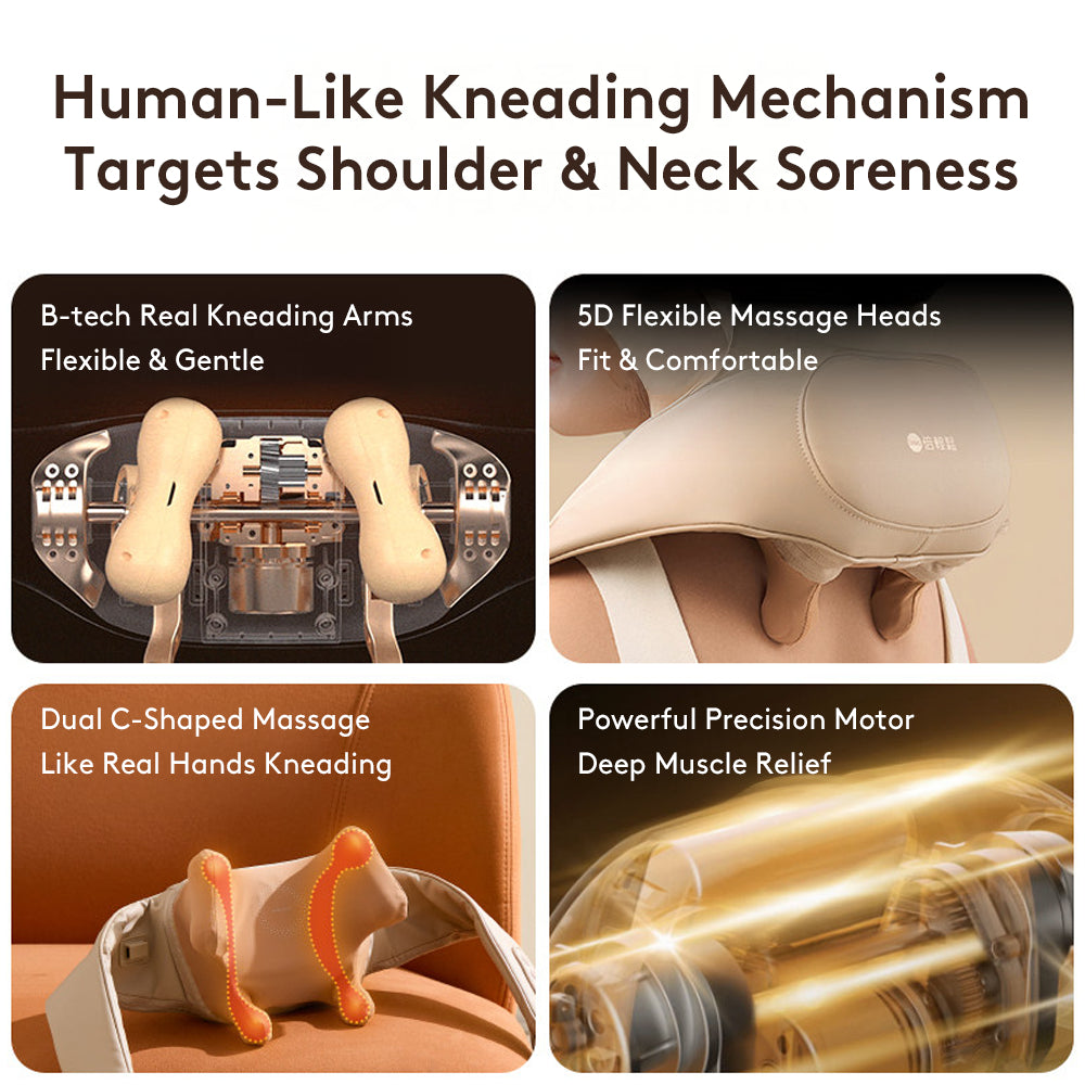 Breo N5Q1 Wireless Portable Neck & Shoulder Massager With 3D Kneading Massage