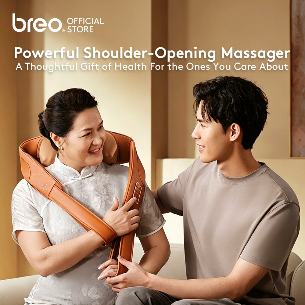 Breo Z6 Neck Shoulder Massager Breakthrough Powerful Motor Intensive Carbon Warm Therapy