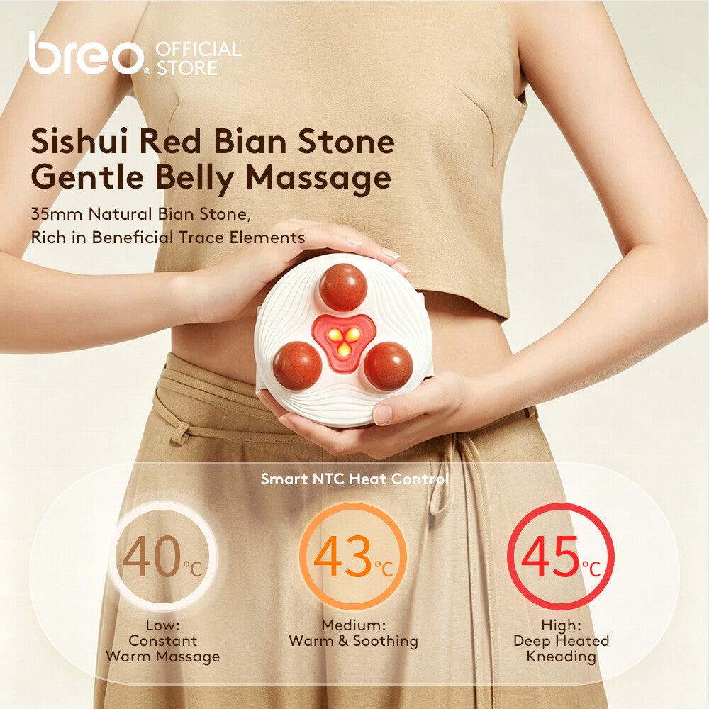 Breo Belly Massage Tummy Slimming Belt Natural Stone Massage Hot Conpress Waist Massager Warm Stomach Help Digestion