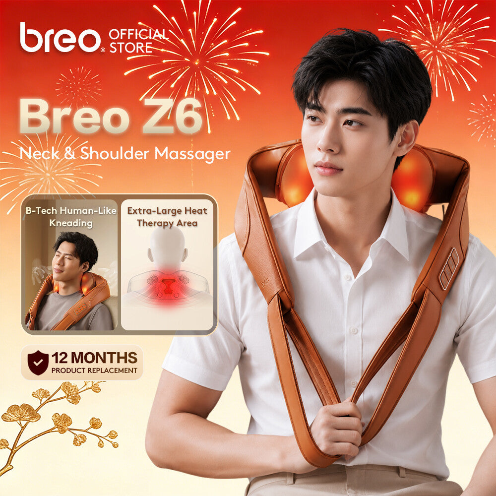 Breo Z6 Neck Shoulder Massager Breakthrough Powerful Motor Intensive Carbon Warm Therapy