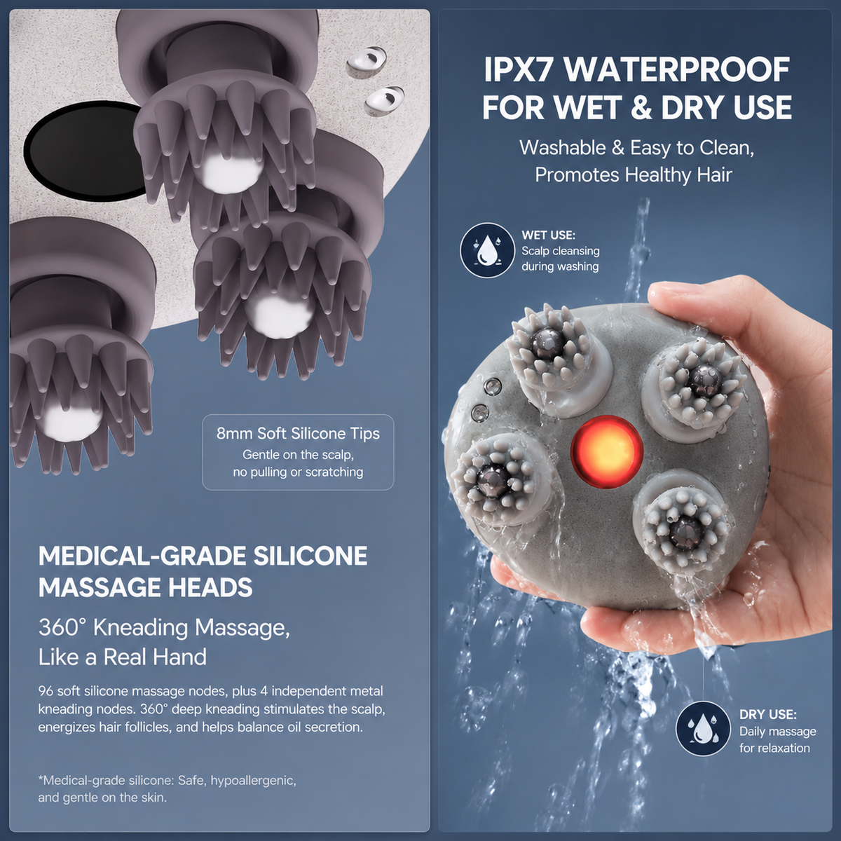Breo Scalp Mini 2 Premium Scalp Massager Stimulates Hair Growth with Infrared Rays Waterproof