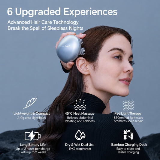 Breo Scalp Mini 2 Premium Scalp Massager Stimulates Hair Growth with Infrared Rays Waterproof