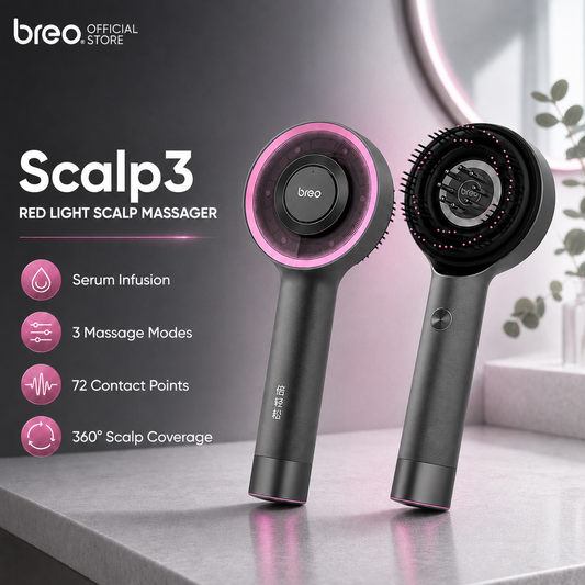 Breo Scalp 3 Scalp Massager Fluffy Comb Infrared Hair-Strengthening Comb Essence Conducting Liquid Hair Growth