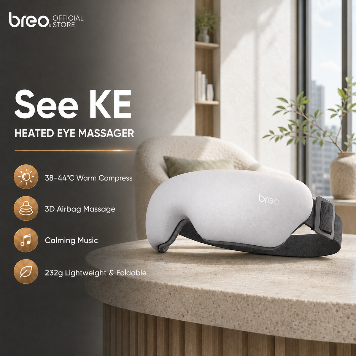 Breo SeeKE Rechargeable Smart Wireless Foldable Eye Massager