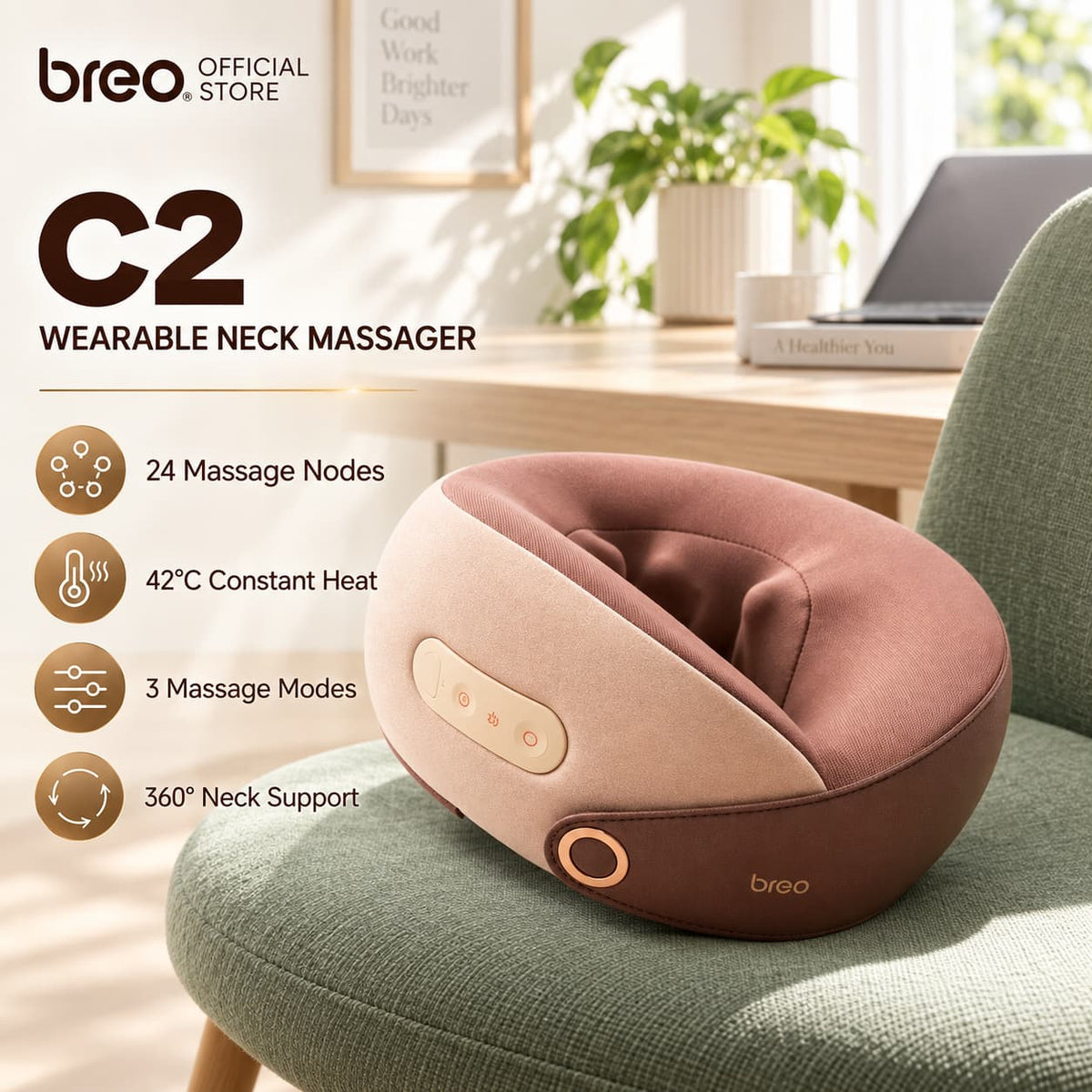 Breo Neck C2 Neck Massager Ushaped Neck Pillow
