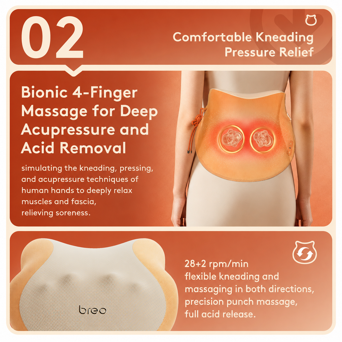 Breo Back 2F Premium Back Massage Pillow