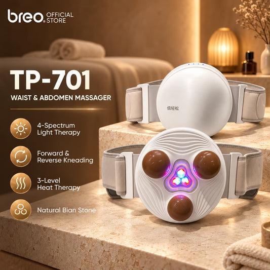 Breo Belly Massage Tummy Slimming Belt Natural Stone Massage Hot Conpress Waist Massager Warm Stomach Help Digestion