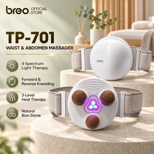 Breo Belly Massage Tummy Slimming Belt Natural Stone Massage Hot Conpress Waist Massager Warm Stomach Help Digestion
