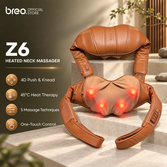 Breo Z6 Neck Shoulder Massager Breakthrough Powerful Motor Intensive Carbon Warm Therapy
