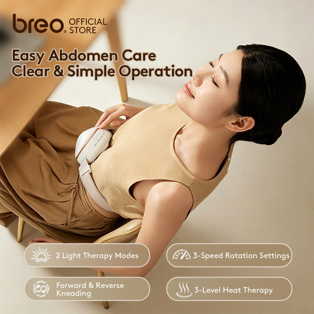 Breo Belly Massage Tummy Slimming Belt Natural Stone Massage Hot Conpress Waist Massager Warm Stomach Help Digestion