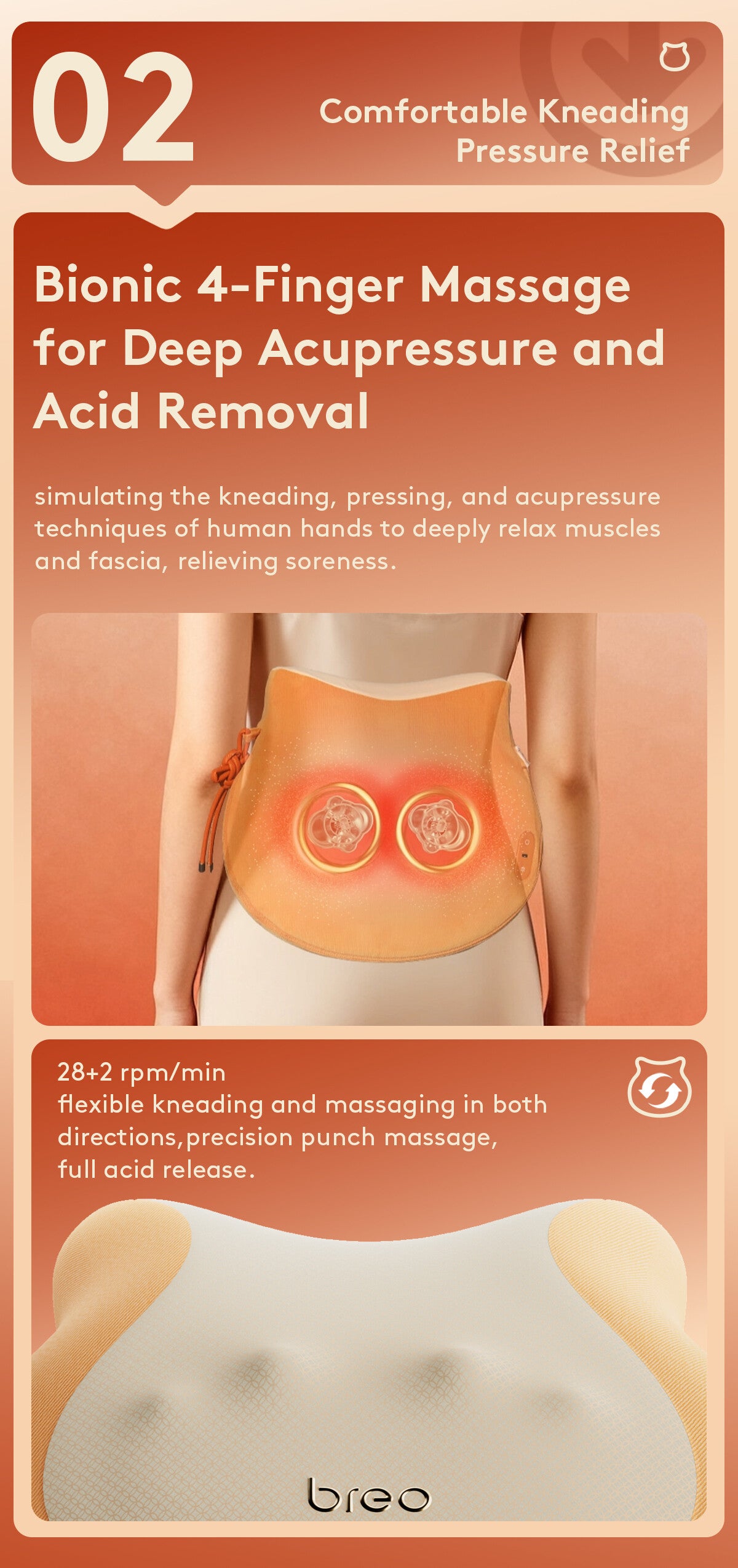 Breo Back 2F Premium Back Massage Pillow