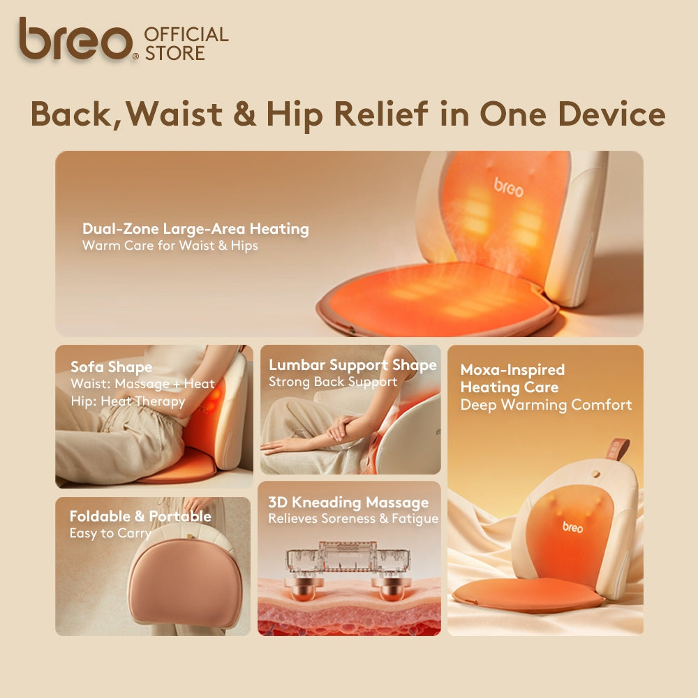 Breo Back2 Pro Back Massager Double-Sided Hot Compress