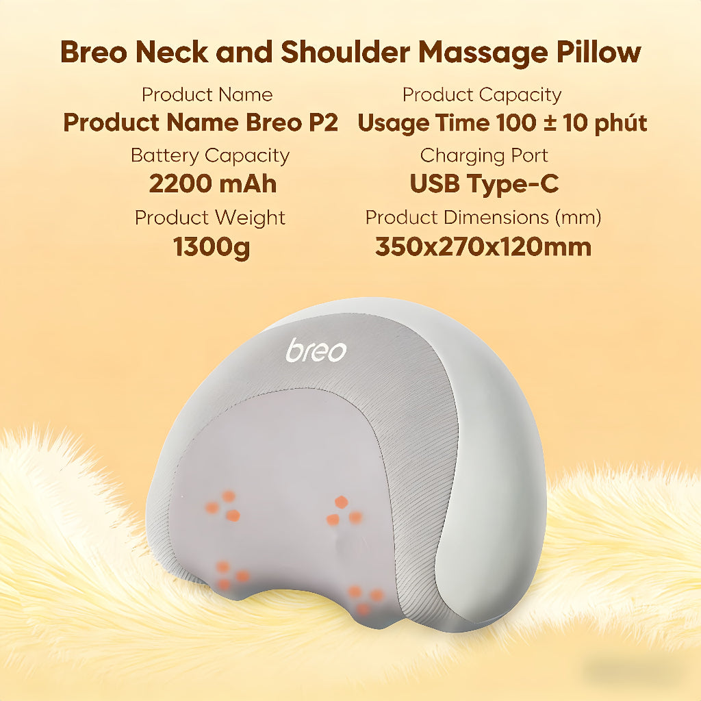 Breo P2 Back Massager Multifunction Waist Massager Wireless Electric Pillow Massager Back Cushion 背部按摩器