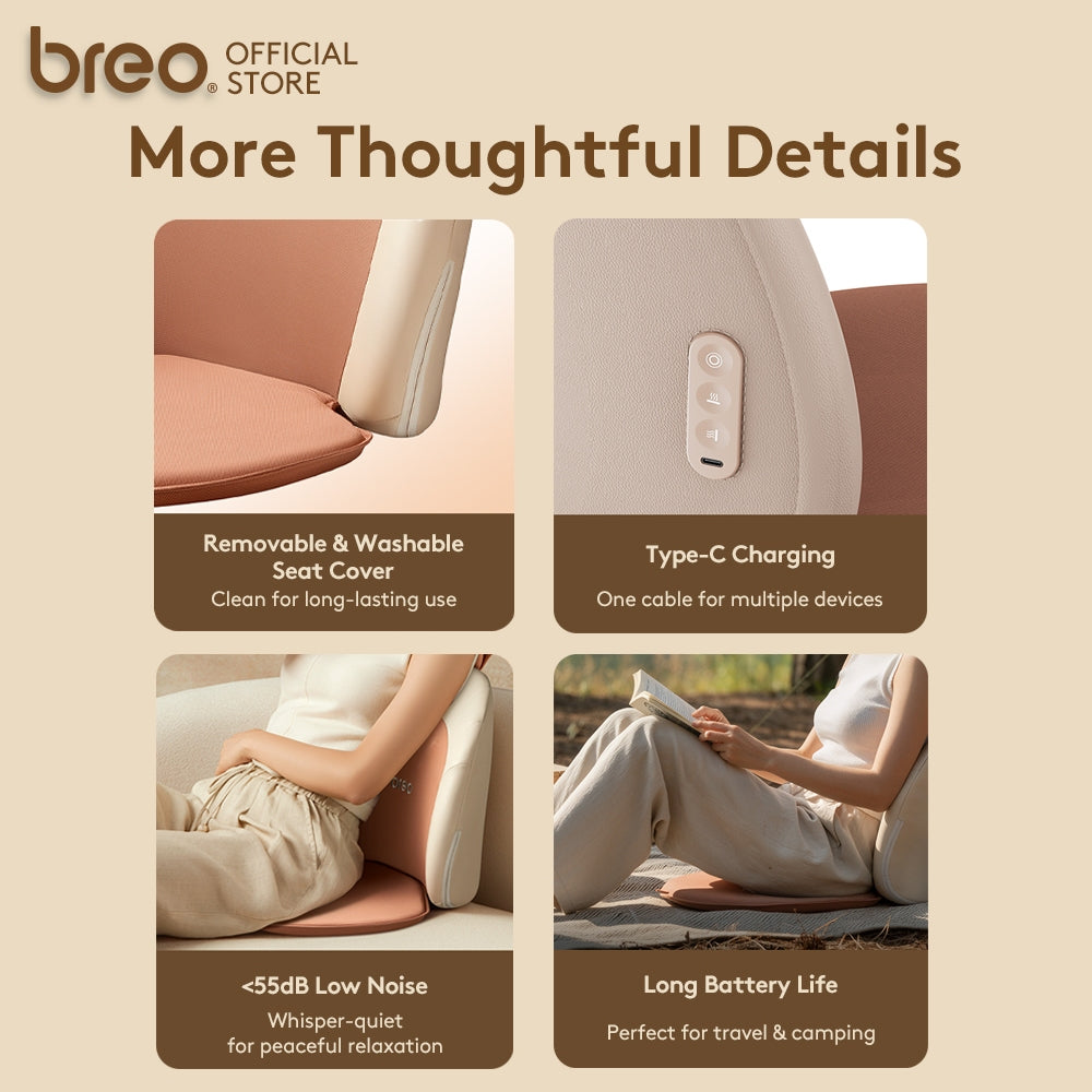 Breo Back2 Pro Back Massager Double-Sided Hot Compress
