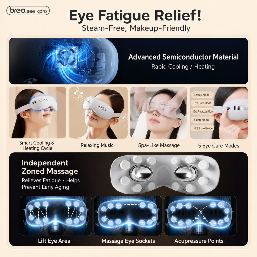 Breo See K Pro Smart Eye Massager Hot and Cold Eye Massage Electric massager Acupressure Vibration Hot Ice Compress Eye Protection